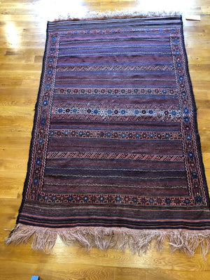 7'1" X 5'1" Rare Qala-I-Naw Baluch Kilim