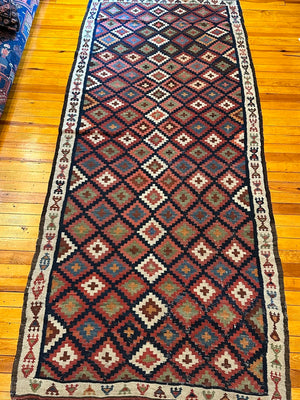 8'7" X 3'7" Rare Shahsavan Kilim