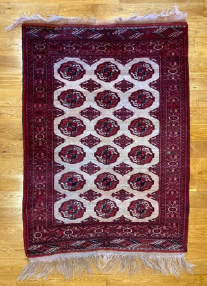 3'6 X 4'10" Rare Tekke Camel Field Rug