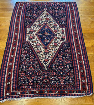 57" X 42" Senneh Kilim Persian Kurd Rug