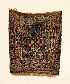 3’7” X 2’9” Taimani Baluch Prayer Rug