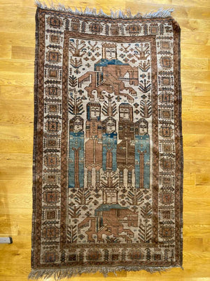 6'9" X 4' Tragic Love Story of Shirin and Khosrow Persian Tale Rug