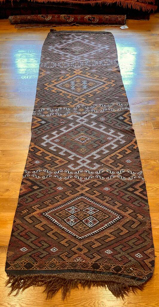 9'10" X 2'10" Tribal Anatolian Kurd Kilim 