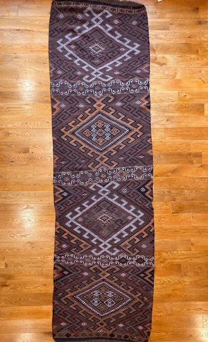 9'10" X 2'10" Tribal Anatolian Kurd Kilim 