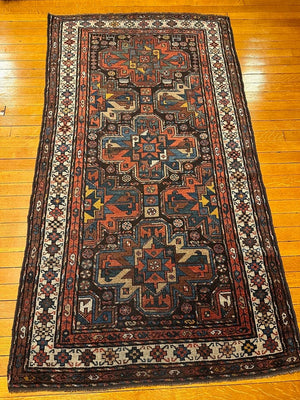 3'7" X 6'4" Veramin Plain Persian Tribal Rug