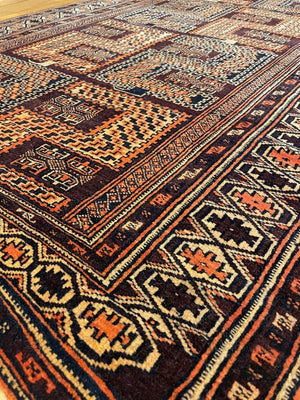 3'10" X 6'4" Vintage Afghan Rug