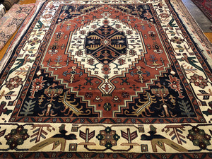 11'4" X 8'5" Vintage Balkans Heriz Design Carpet