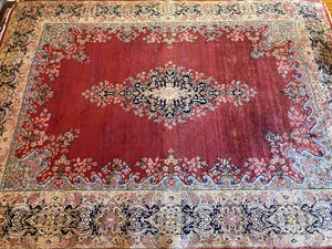 12'10" x 9'7" Vintage Persian Kerman Carpet