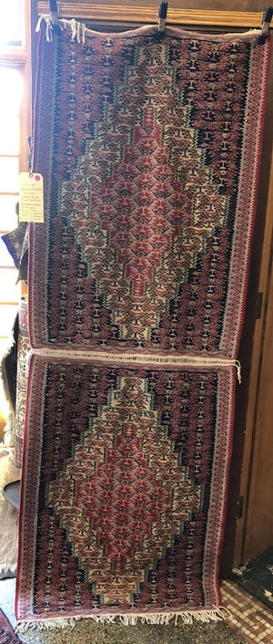 7'4" X 2'8" Vintage Persian Senneh Kilim