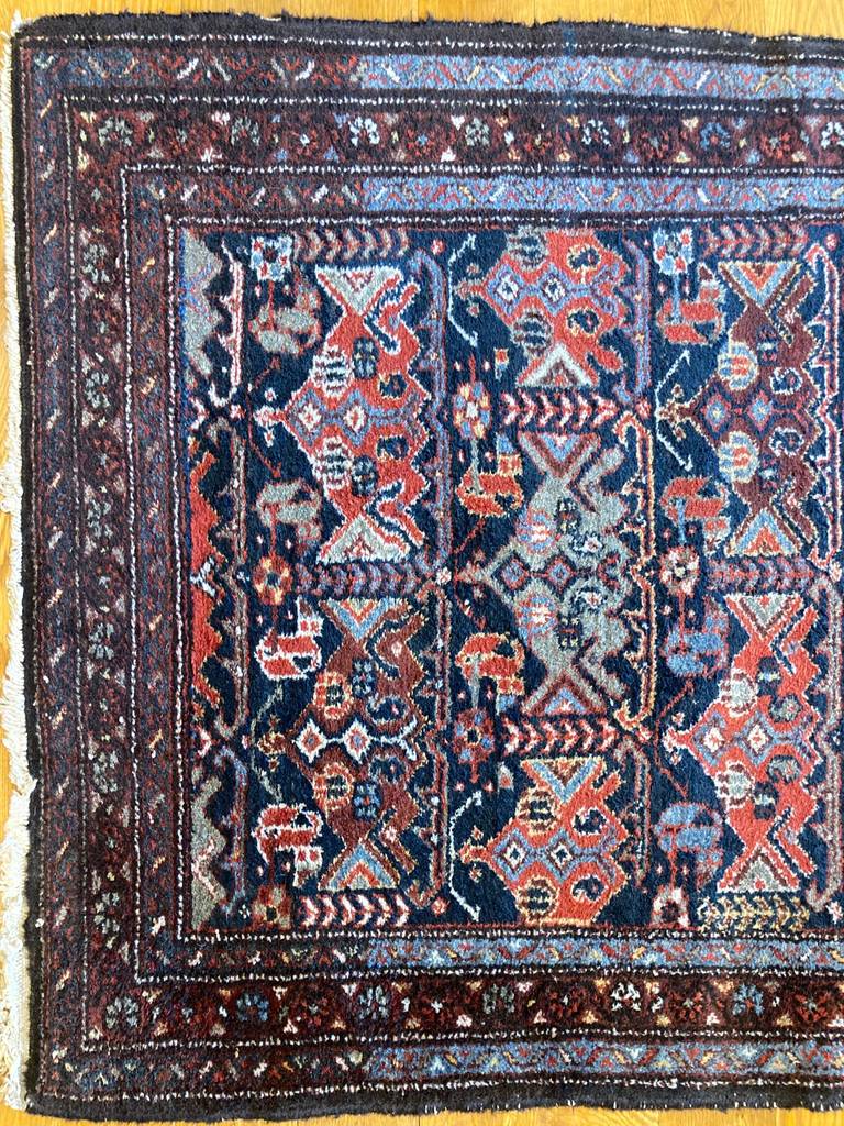 4'9" X 3'2" Vintage Persian Veramin Dragon and Phoenix Rug [SH-186]