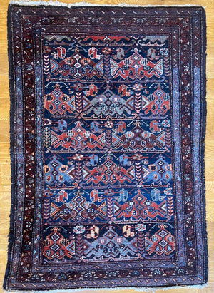 4'9" X 3'2" Vintage Persian Veramin Dragon and Phoenix Rug [SH-186]