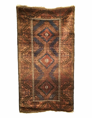 2'11" X 5'4" Antique Afghan Baluch Rug