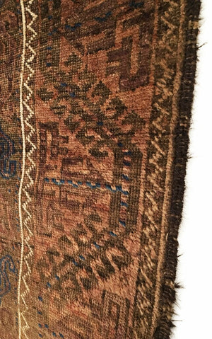 2'11" X 5'4" Antique Afghan Baluch Rug