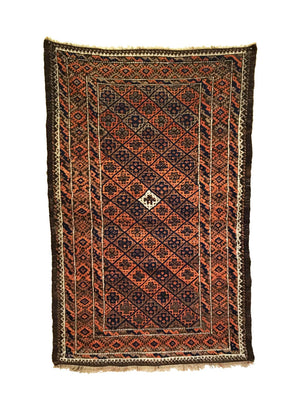 2'9" x 4'2" Antique Afghan Baluch Small Rug