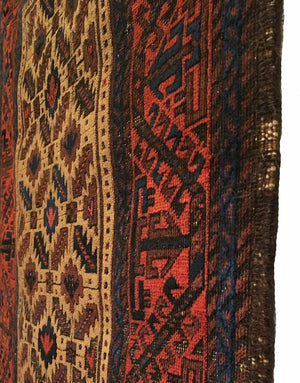 3'1" X 5'4" Antique Baluch Small Rug