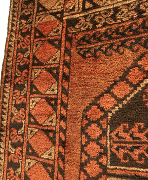 3'9 X 7'2 Antique Turkmen Ersari Long Rug