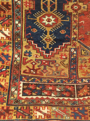 4'2" X 5'5" Antique Anatolian Turkish Rug