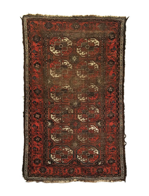 4' X 6'6" Antique Distressed Baluch Long Rug