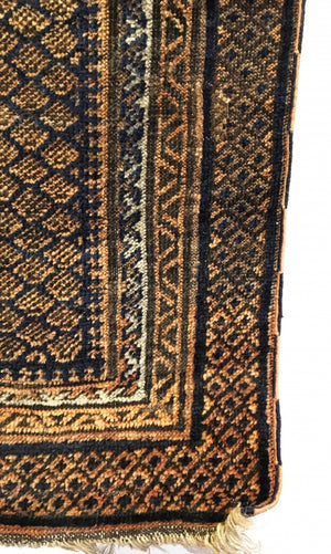 2’7” X 4'1" Antique Dokhtar-I-Ghazi Baluch Prayer Rug