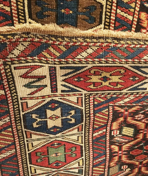 3'4" X 10'5" Antique Caucasian Dagestan Runner