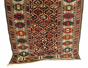 3'4" X 10'5" Antique Caucasian Dagestan Runner