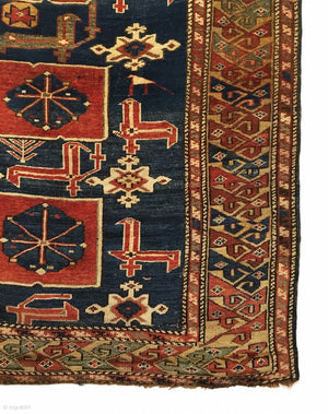 3’5" X 4’8" 19th Century Caucasian Karagashli Rug