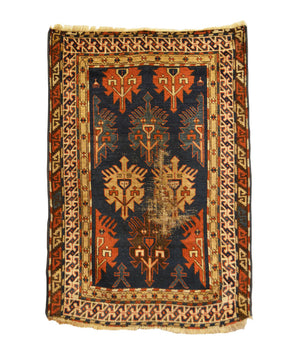 2'10" X 4'2" Antique Caucasian Avar Small Rug