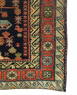 2'4" X 4'5" Antique Caucasian Seychour Small Rug