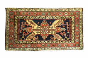 2'4" X 4'5" Antique Caucasian Seychour Small Rug