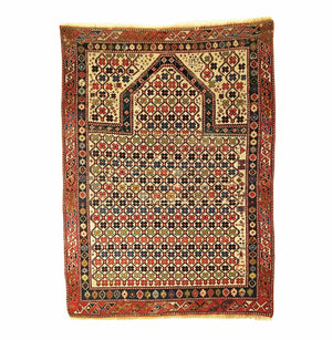 3'2" X 4'6" Antique Caucasian Shirvan Prayer Rug