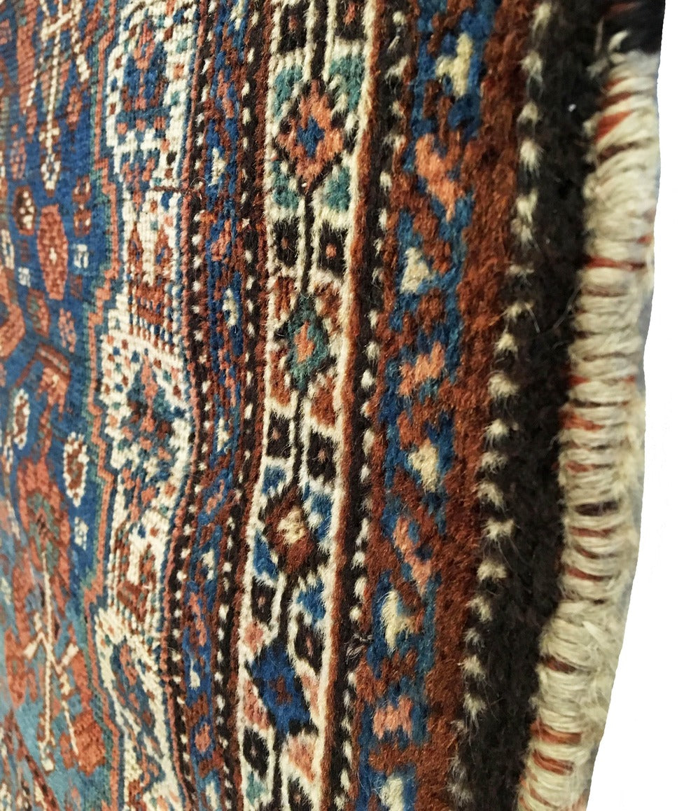 4'2" X 5'7" Antique Distressed Persian Qashqai Rug