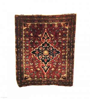 2’0" X 2’4" Small Antique Sarouk Pushti Rug