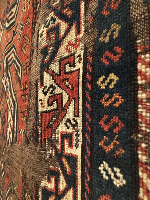 4’3" X 9’1" 19th Century Distressed Shahsavan Long Rug