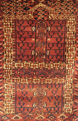 3’7" X 4’9" Antique 19th Century Tekke Ensi Rug