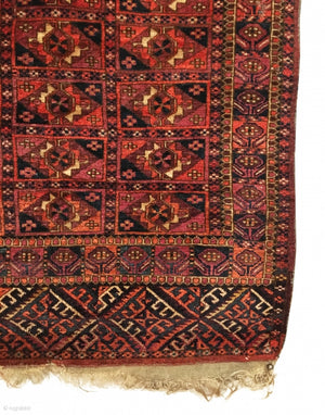 3'5" X 3'4" Antique Turkmen Tekke Rug