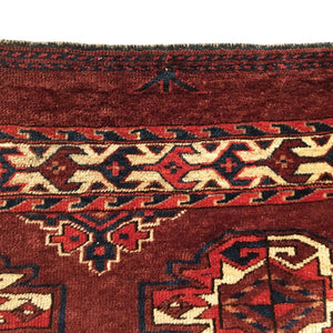 3'7" X 2'10" Antique Turkmen Yomud Small Rug