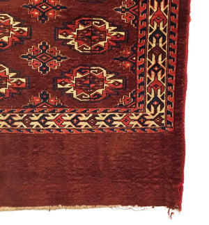 3'7" X 2'10" Antique Turkmen Yomud Small Rug