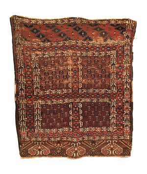 4'6 X 5'2 Antique Turkmen Yomud Ensi Rug