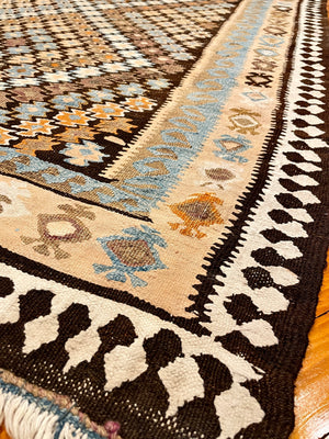 Vintage Kurdish Kilim Runner 3'11 x 9'1