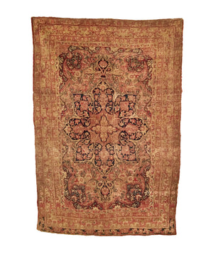 4'3" X 6'4" Antique Persian Kerman Medallion Rug