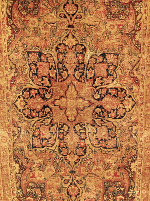 4'3" X 6'4" Antique Persian Kerman Medallion Rug